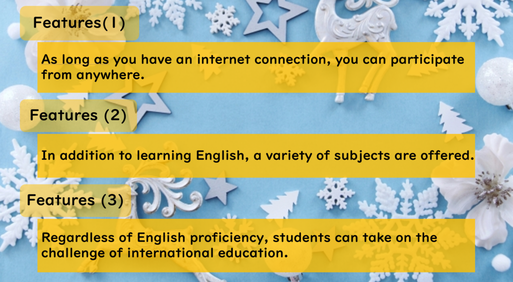 Features of Nisai's Online Winter School