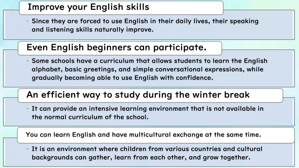 Popular for Boosting English Skills in Winter! The Winter School Option
