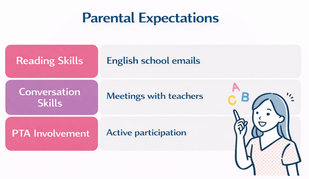 Disadvantages: Situations where parents' English skills and active involvement are required