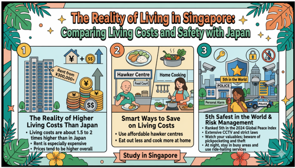 Compared to Japan: Are the cost of living and safety higher?